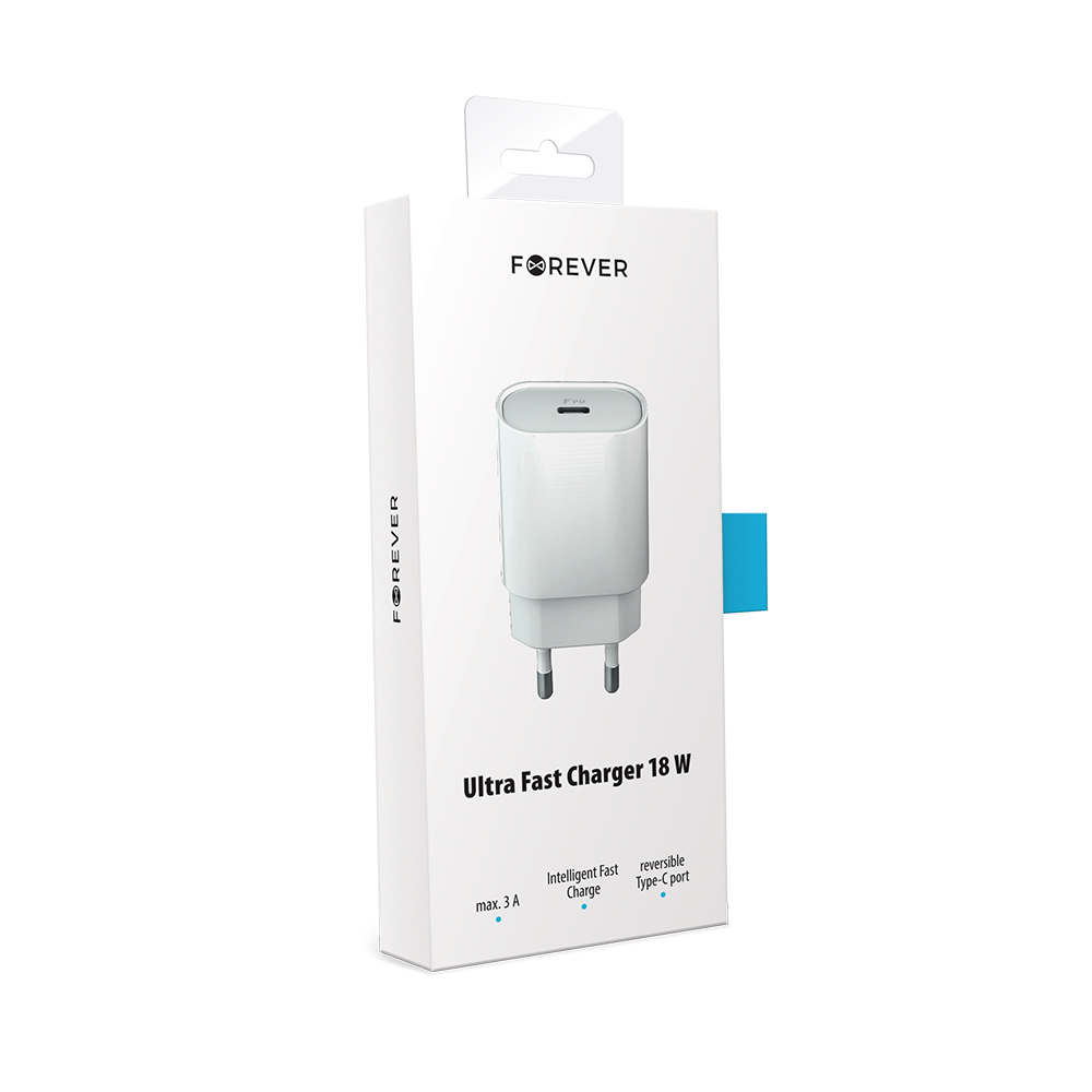 �adowarka sieciowa Forever 1x Type-C PD (18W) bia�a Core / 3