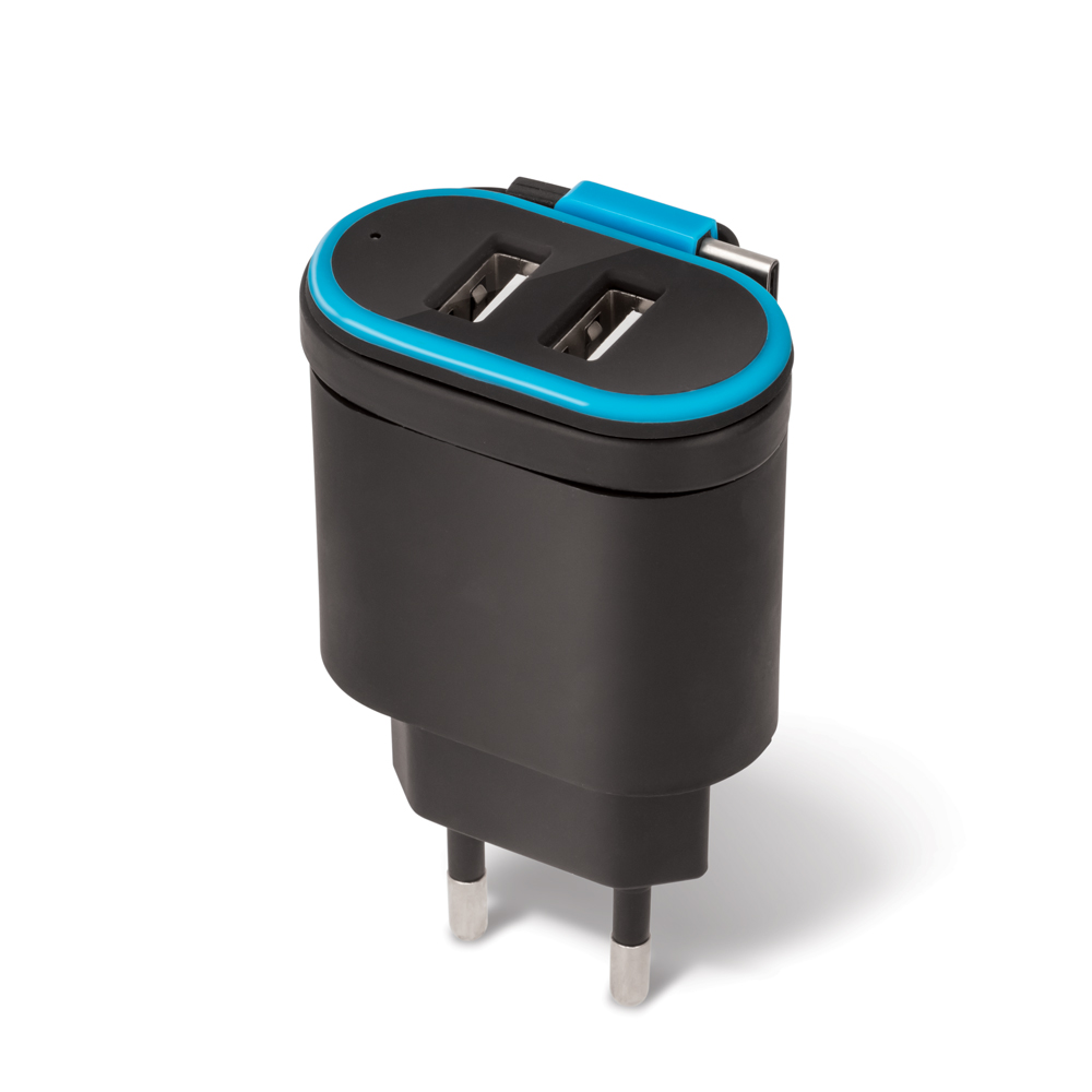 �adowarka sieciowa Forever TC-02 2xUSB 2.4A z kablem typ-C czarna / 4