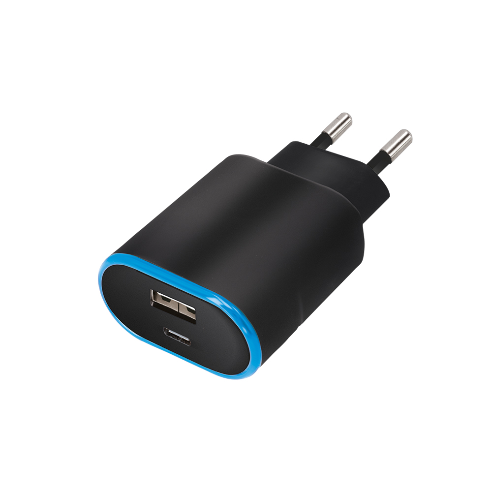 �adowarka sieciowa Forever TC-03 typ-C + USB 3,1 A czarna / 4