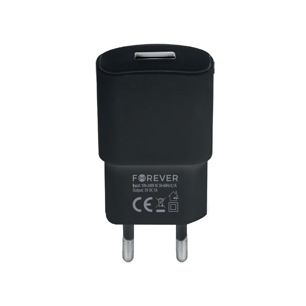 �adowarka sieciowa Forever USB 1A TC-01 + 3in1 kabel nylon (microUSB + iPhone + Type-C)