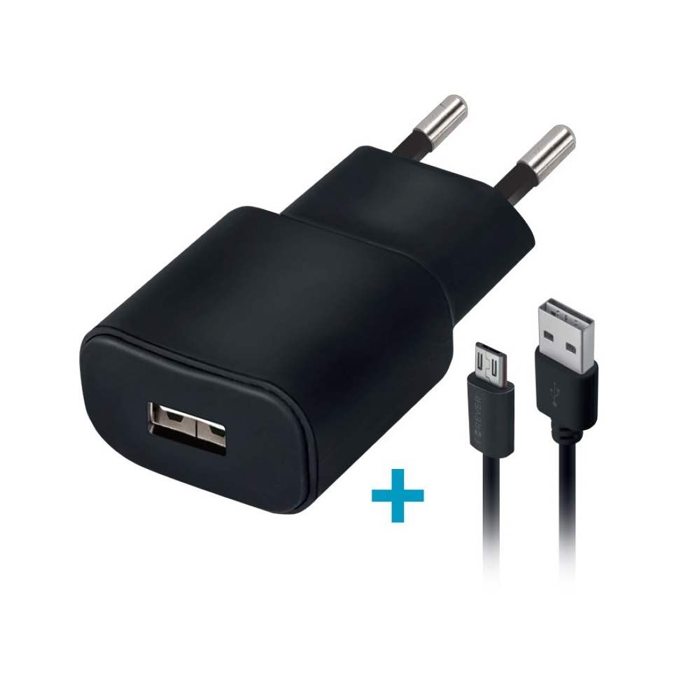 �adowarka sieciowa Forever USB 2A TC-01 + 3in1 kabel nylon (microUSB + iPhone + Type-C / 3