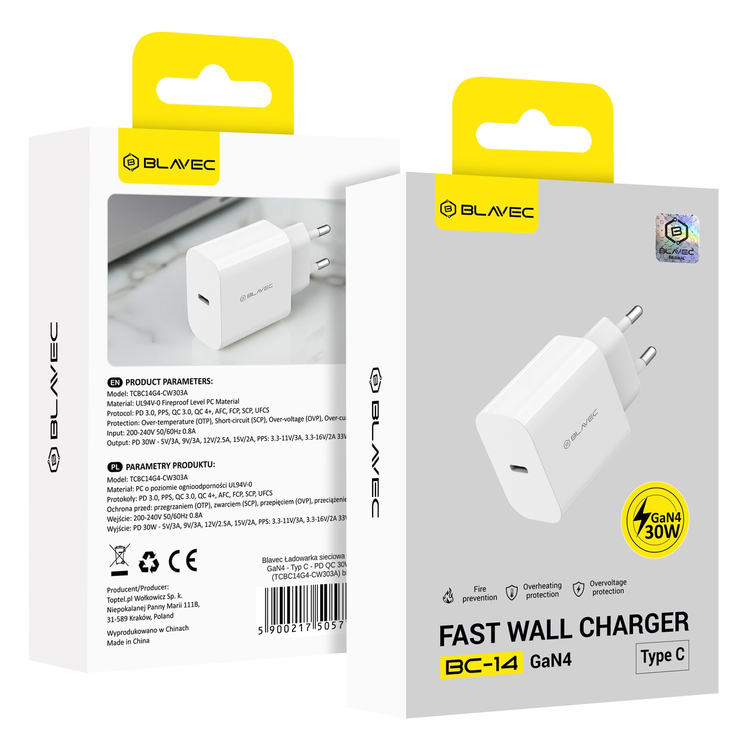 �adowarka sieciowa Blavec GaN 30W USB-C bia�a Realme Narzo 20a / 5