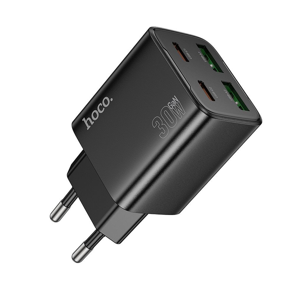 Szybka ładowarka sieciowa Hoco N56 30W PD 2x USB-C 2x USB-A z kablem USB-C 1m czarna Realme Narzo 20a / 4 Szybka ładowarka sieciowa Hoco N56 30W PD 2x USB-C 2x USB-A z kablem USB-C 1m czarna Realme Narzo 20a / 4