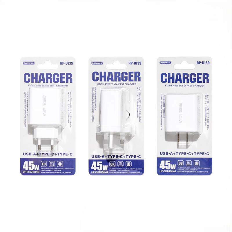 �adowarka sieciowa KIDDY SERIES 45W RP-U139 2xUSB-C/1xUSB WHITE / 2