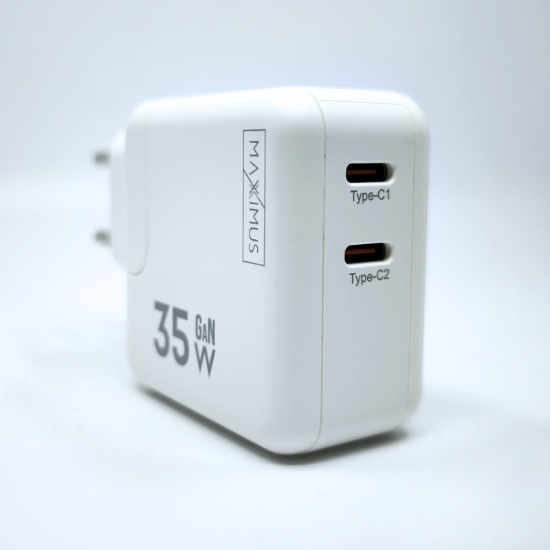 �adowarka sieciowa MX Burst GaN PD 35W, 2xUSB-C + kabel PD 65W C/C, WHITE/BIA�Y / 3