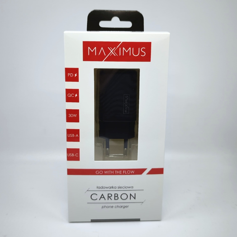 �adowarka sieciowa MX Carbon 30W PD+QC, USB-A+C BLACK / CZARNY / 4