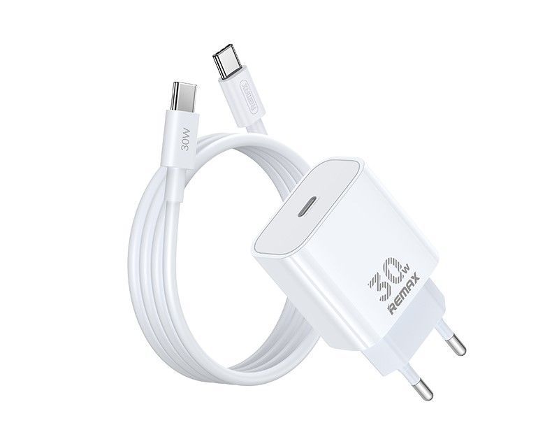 �adowarka sieciowa REMAX FIGEN SERIES 30W GaN RC-C021 USB-C + KABEL Type-C - Type-C 1M WHITE
