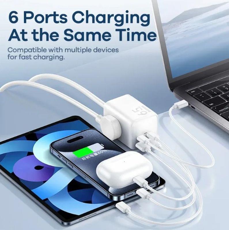 �adowarka sieciowa REMAX GAN POWER STRIP 65W RP-U157 2xUSB+2xUSB-C 1.5M WHITE / 3