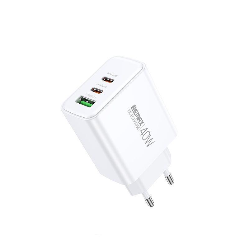 �adowarka sieciowa REMAX KIDDY SERIES 40W RP-U123 1xUSB/2xUSB-C WHITE