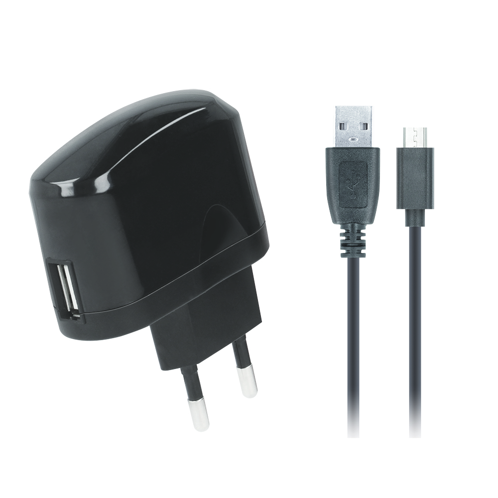 �adowarka sieciowa SETTY USB 2A + kabel micro USB czarna / 2