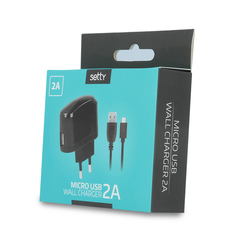 �adowarka sieciowa SETTY USB 2A + kabel micro USB czarna / 3
