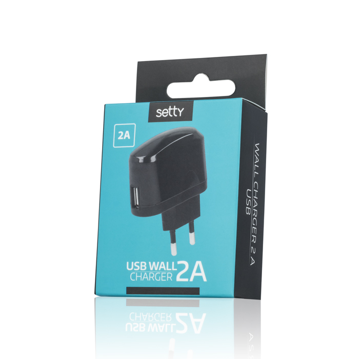 �adowarka sieciowa SETTY USB 2A czarna / 2