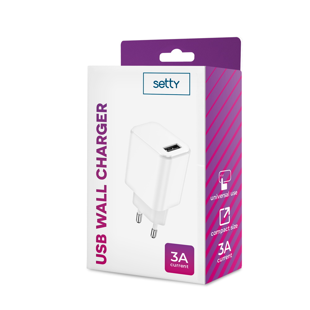 �adowarka sieciowa Setty USB 3A bia�a / 6