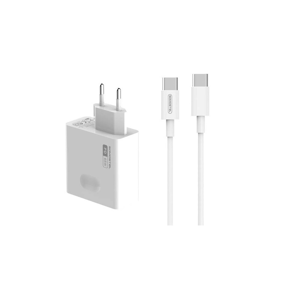 �adowarka sieciowa Somostel SMS-Q15 Usb-C 65W + kabel Usb-c - Usb-c bia�a TTT / 2