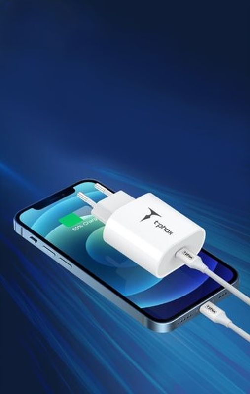 �adowarka sieciowa T-PHOX ISPEED 20W + KABEL USB-C/LIGHTNING WHITE / 3