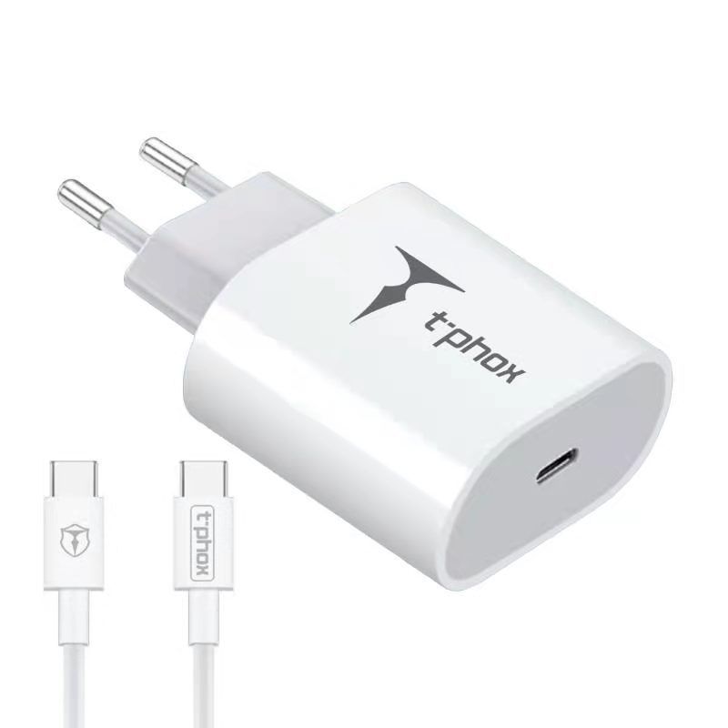 �adowarka sieciowa T-PHOX ISPEED 20W + KABEL USB-C/USB-C WHITE