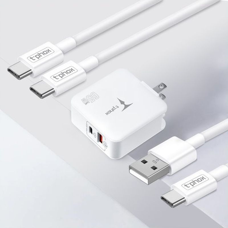 �adowarka sieciowa T-PHOX MEGA T-PP09 GAN PD 65W USB/USB-C WHITE / 3