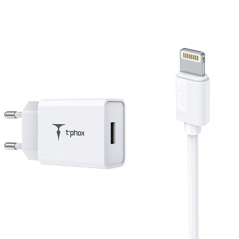 �adowarka sieciowa T-PHOX MINI-EU LIGHTNING WHITE 1.2M 2.4A