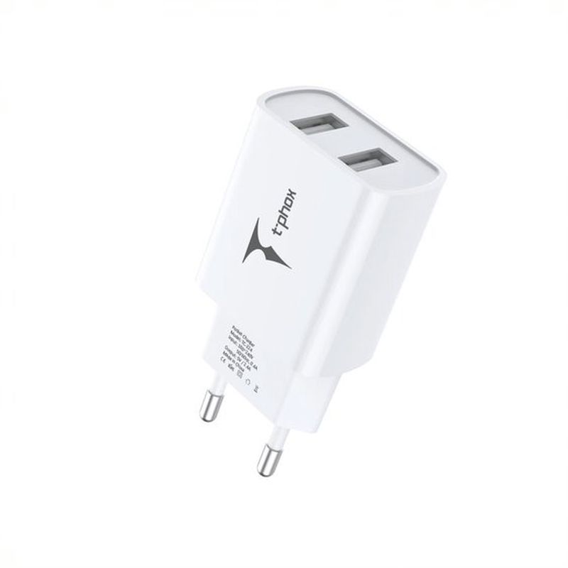 �adowarka sieciowa T-PHOX POCKET SERIES 2xUSB TCC-224 12W 2.4A WHITE / 3