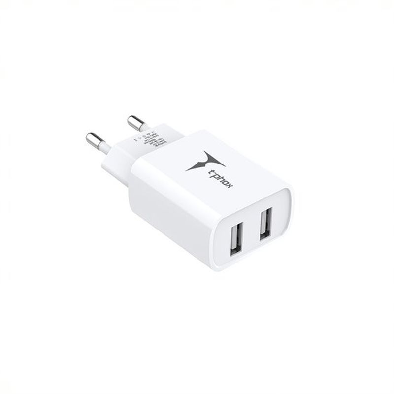 �adowarka sieciowa T-PHOX POCKET SERIES 2xUSB TCC-224 2.4A 12W + KABEL USB-C 1M WHITE / 4
