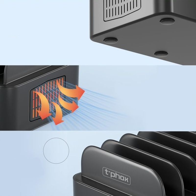 �adowarka sieciowa T-PHOX POWERHUB DUAL PORT 100W 2xUSB-C/3xUSB BLACK / 4