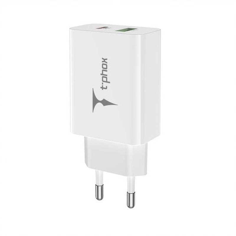 �adowarka sieciowa T-PHOX SPEEDY USB-C 20W + USB 18W QC 3.0 BIA�A/WHITE