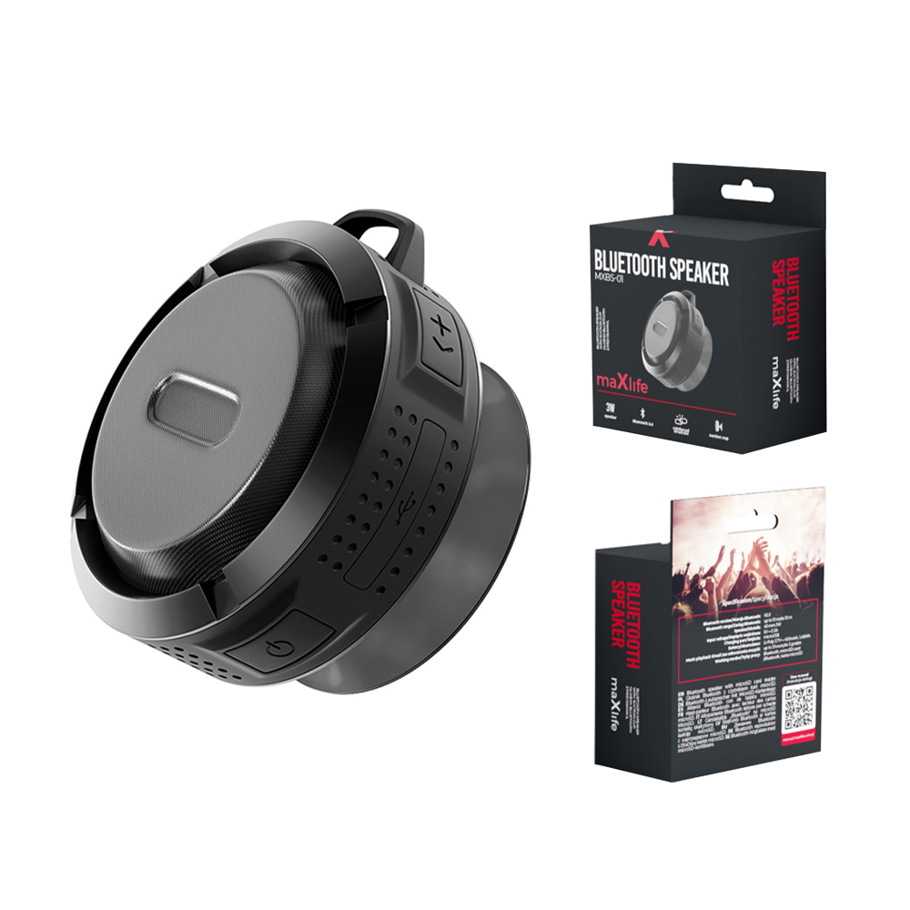 Maxlife g�o�nik Bluetooth MXBS-01 3W z przyssawk� czarny / 12