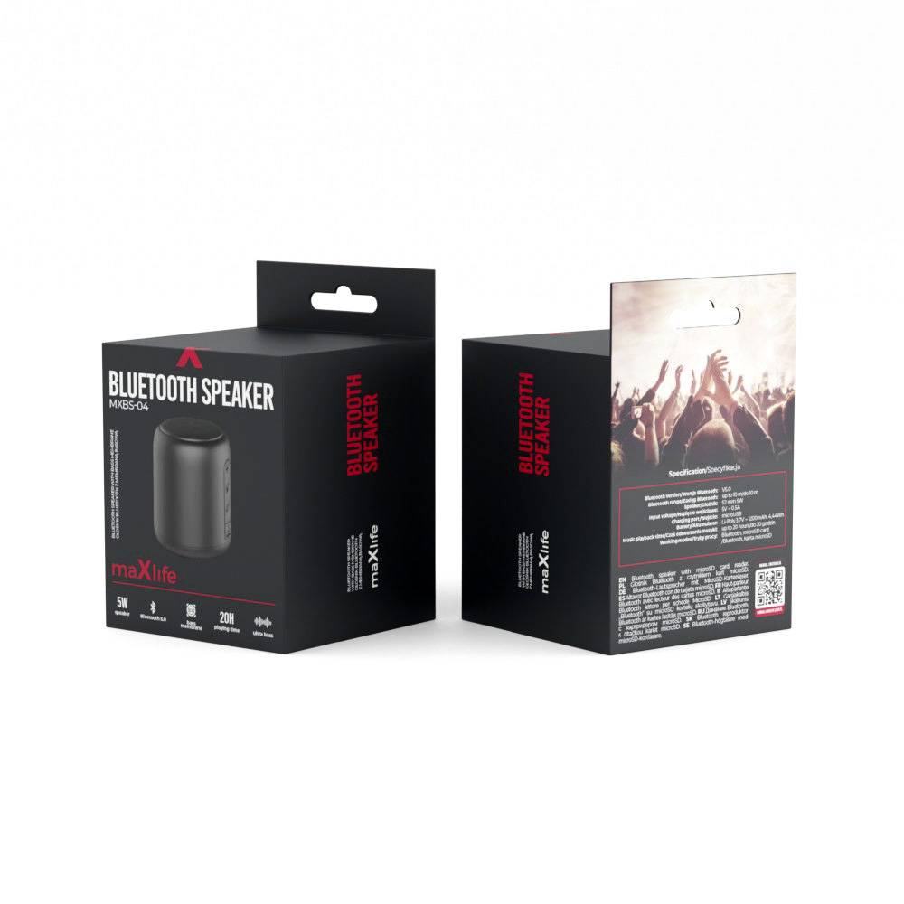 Maxlife g�o�nik Bluetooth MXBS-04 5W z membran� czarny / 9