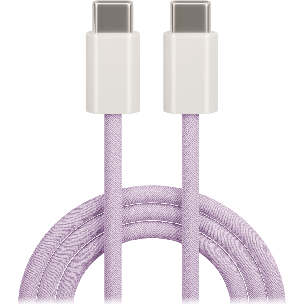 Maxlife kabel MXUC-06 USB-C - USB-C 1,0 m 20W fioletowy nylonowy