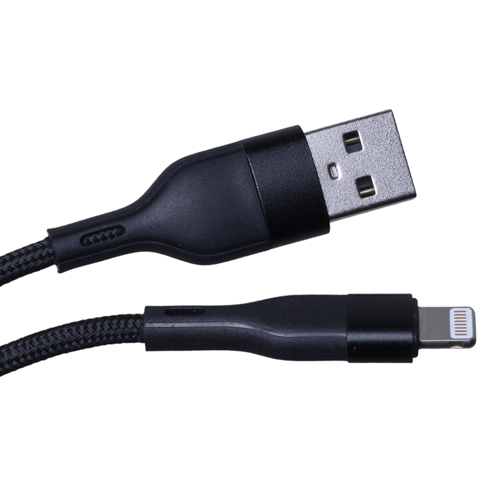 Maxlife kabel MXUC-07 USB - Lightning 1,0 m 2,4A czarny nylonowy / 2