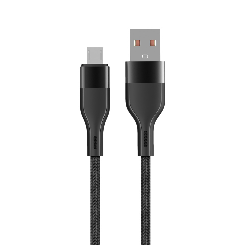 Maxlife kabel MXUC-07 USB - microUSB 1,0 m 2,4A czarny nylonowy