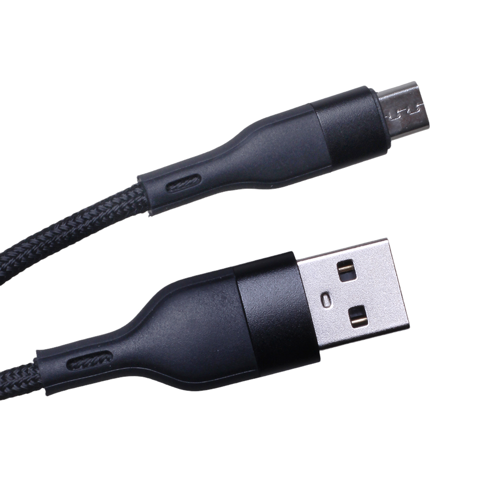 Maxlife kabel MXUC-07 USB - microUSB 1,0 m 2,4A czarny nylonowy / 2