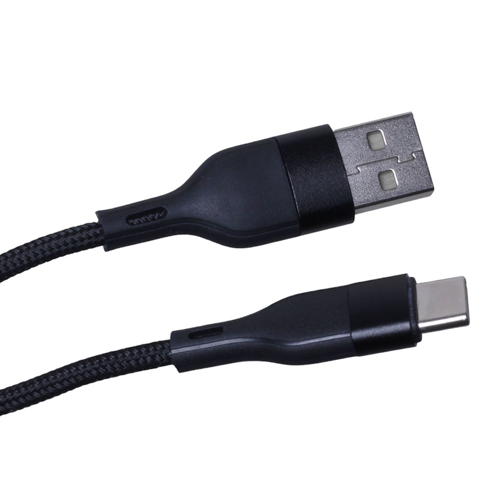 Maxlife kabel MXUC-07 USB - USB-C 1,0 m 3A czarny nylonowy / 2