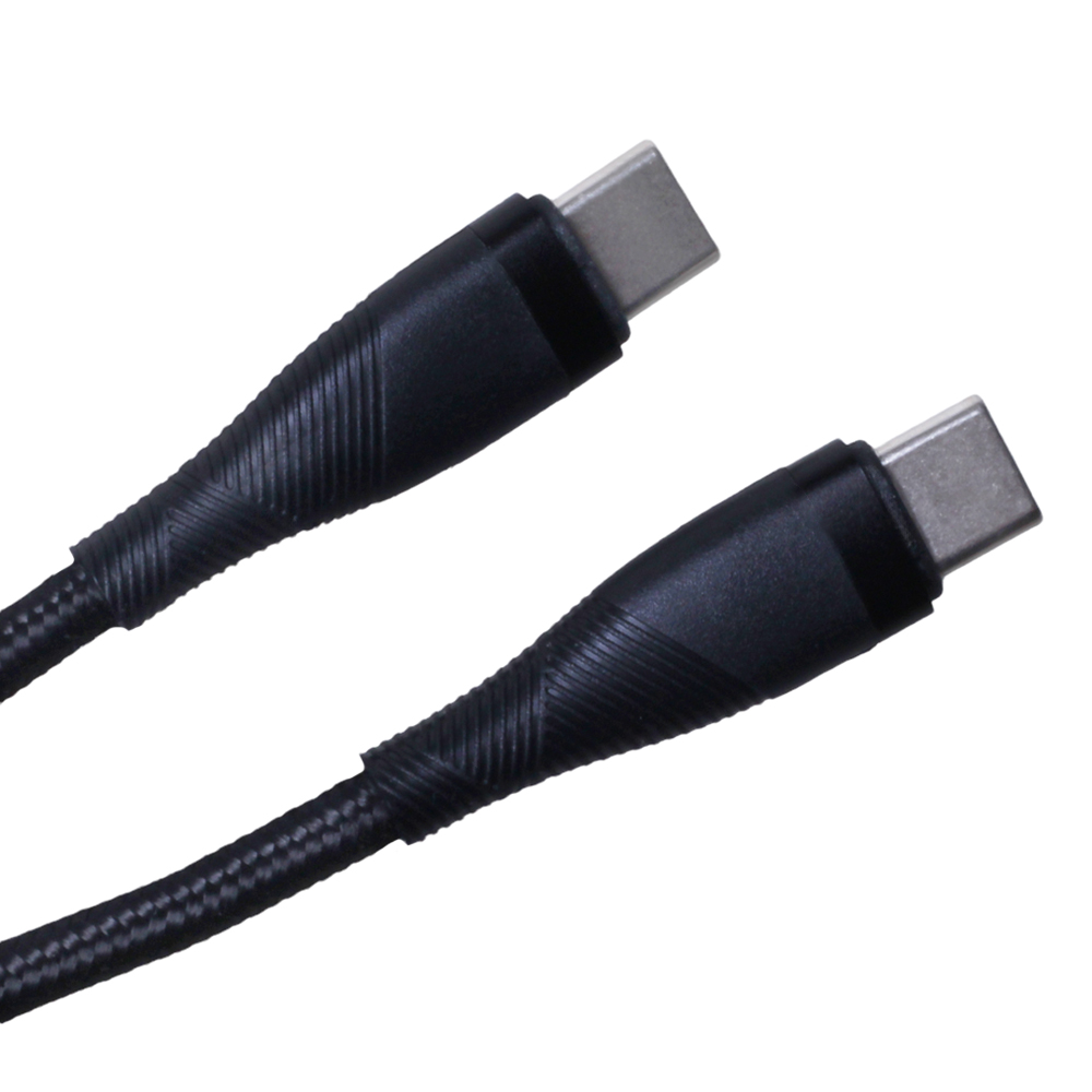 Maxlife kabel MXUC-08 USB-C - USB-C 1,0 m 100W czarny nylonowy / 2