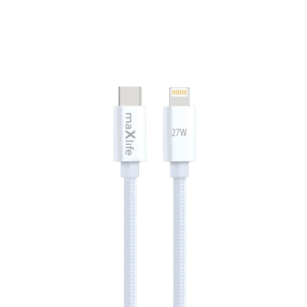 Maxlife kabel MXUC-12 USB-C - Lightning 2,0 m 27W bia�y