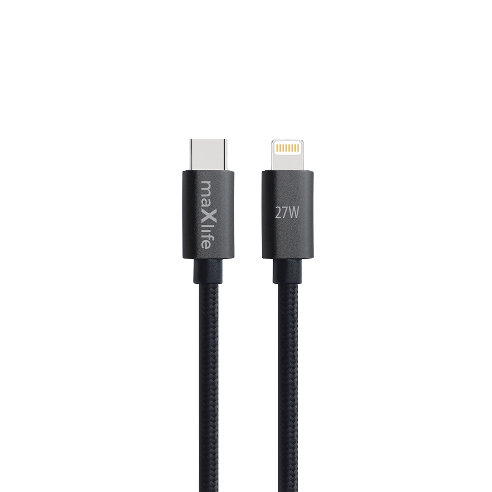 Maxlife kabel MXUC-12 USB-C - Lightning 2,0 m 27W czarny