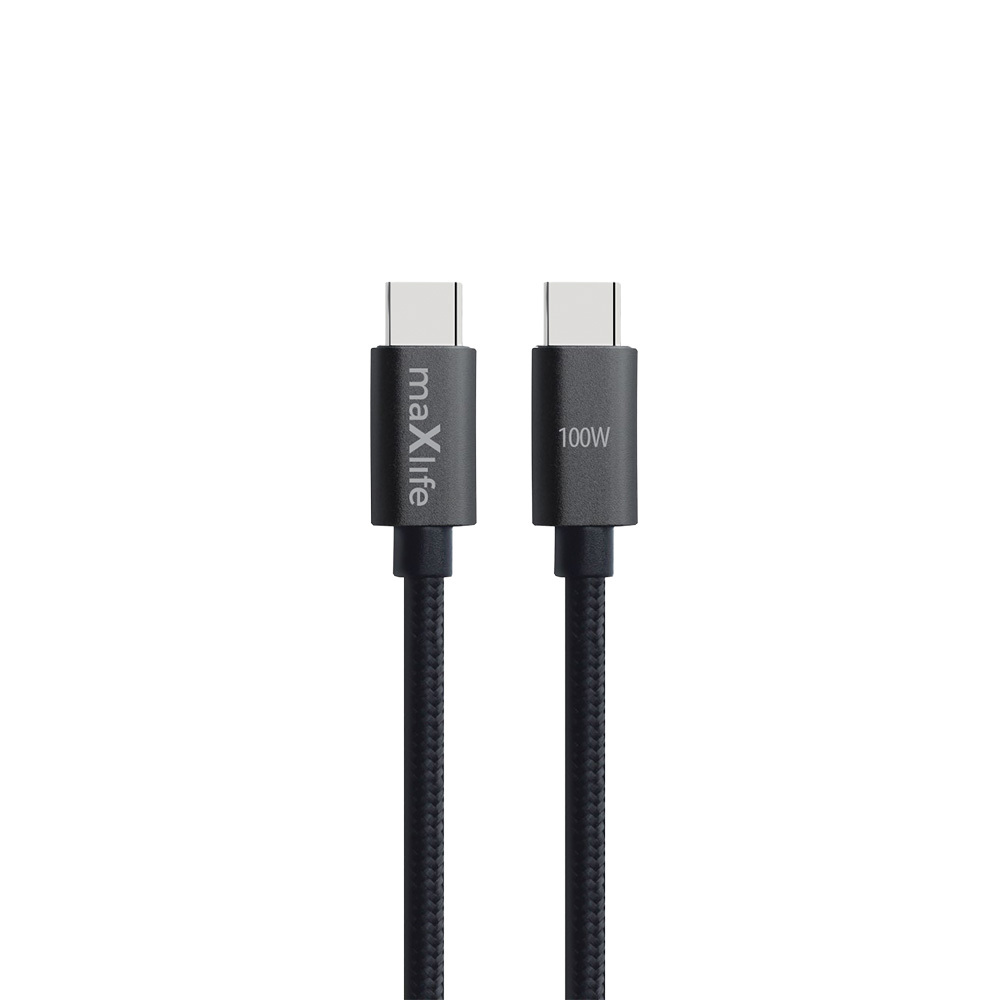 Maxlife kabel MXUC-12 USB-C - USB-C 2,0 m 100W czarny