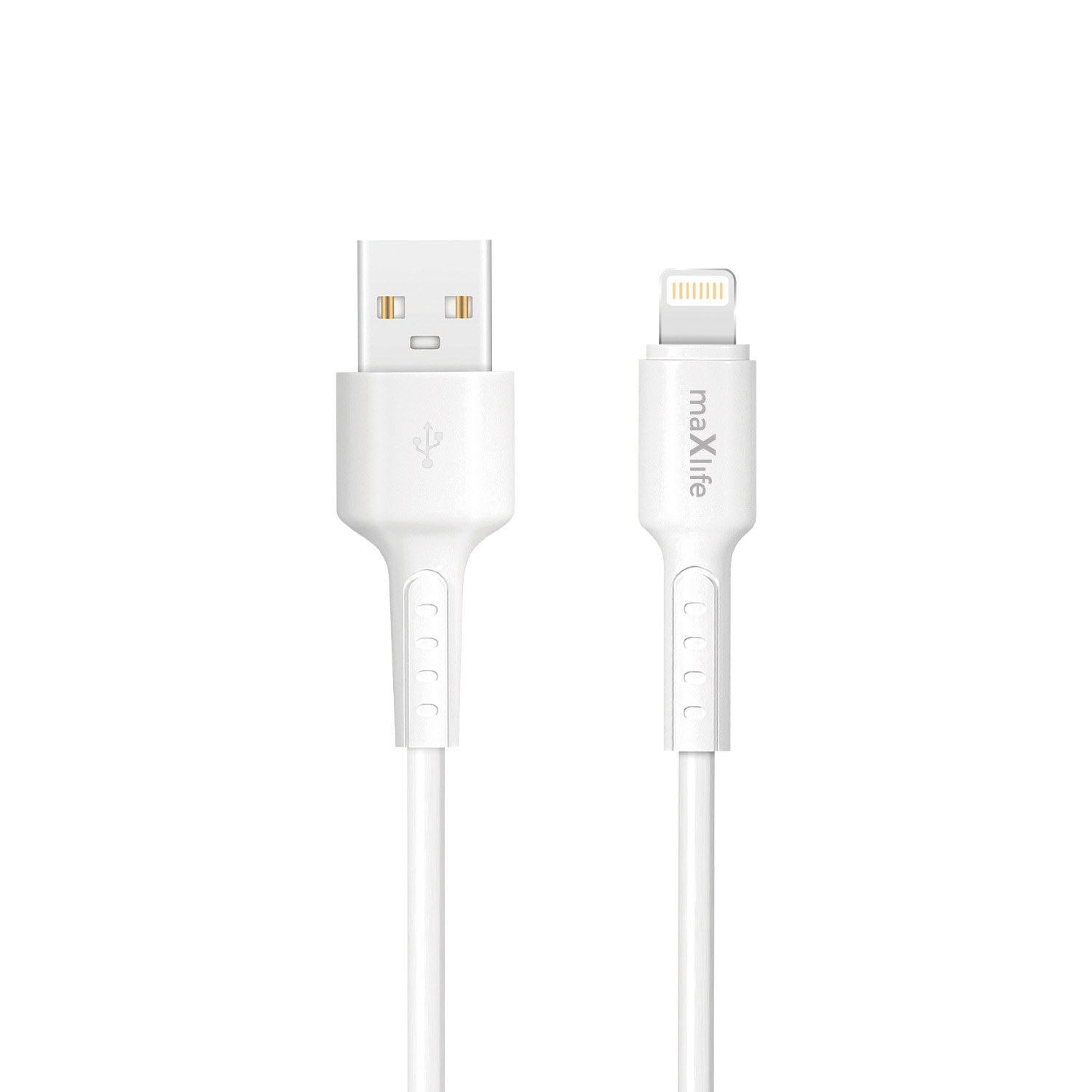 Maxlife kabel MXUC-13 USB-A - Lightning 1,0 m 3,0A bia�y