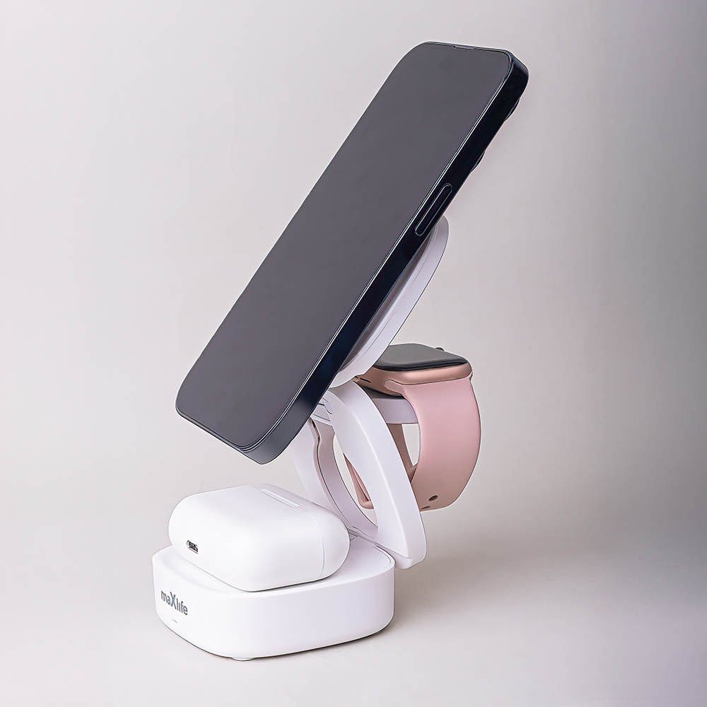 Maxlife �adowarka bezprzewodowa magnetyczna MXWC-06 15W bia�a 3w1 / 5