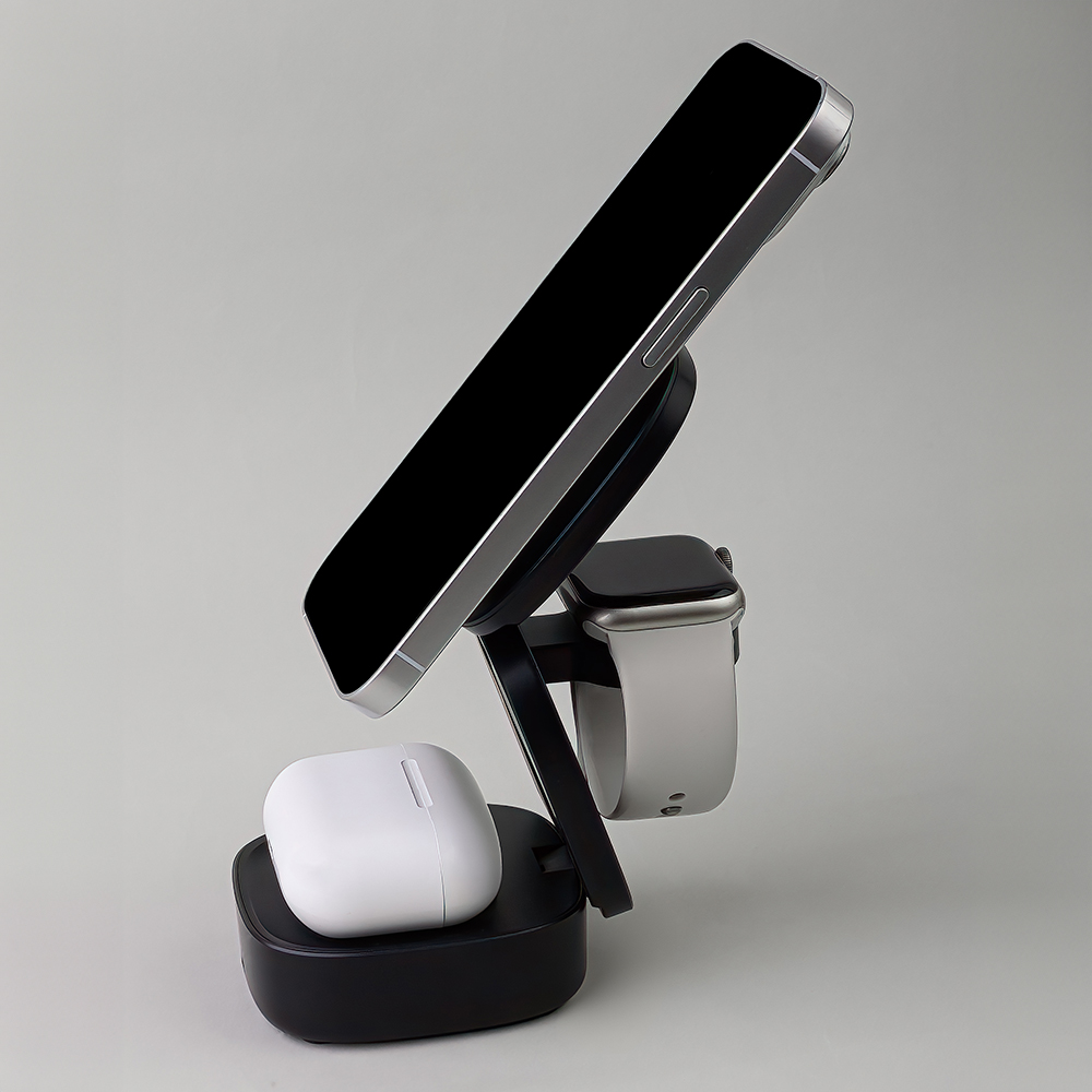 Maxlife �adowarka bezprzewodowa magnetyczna MXWC-06 15W czarna 3w1 / 7