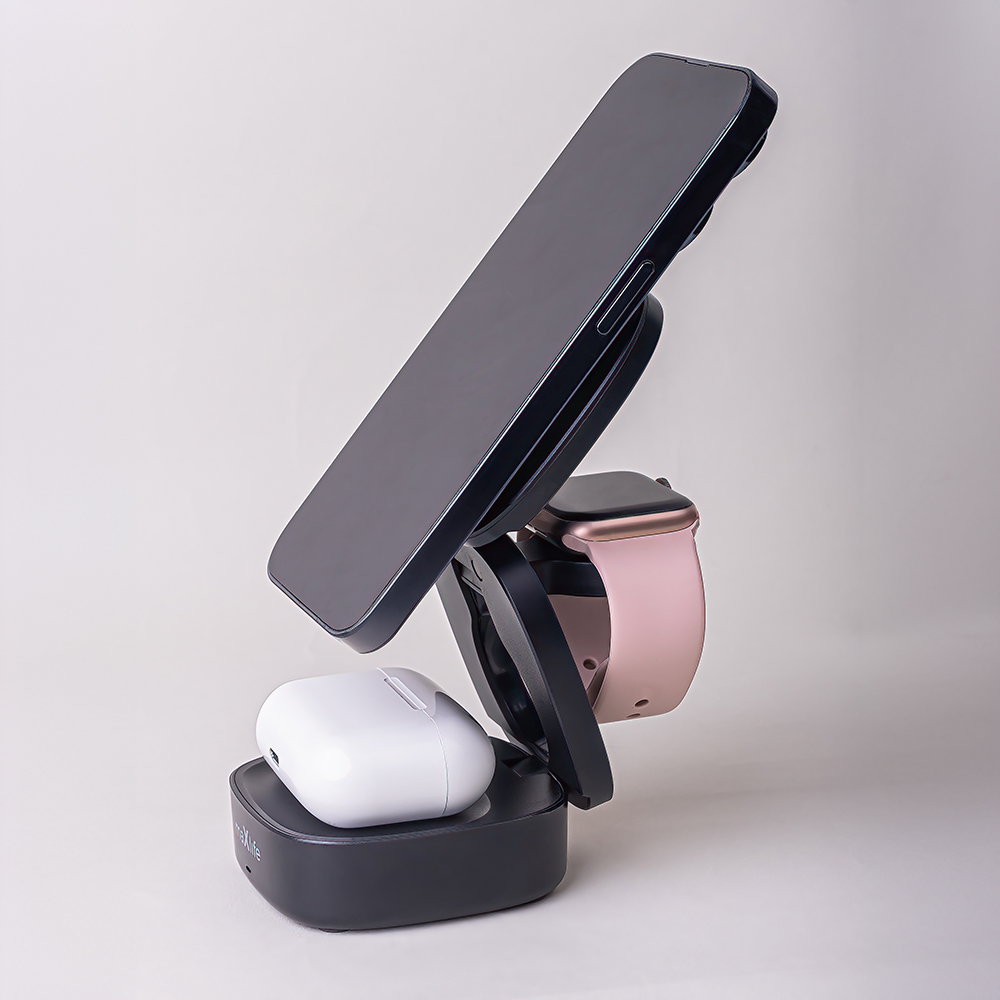 Maxlife �adowarka bezprzewodowa magnetyczna MXWC-06 15W czarna 3w1 / 8