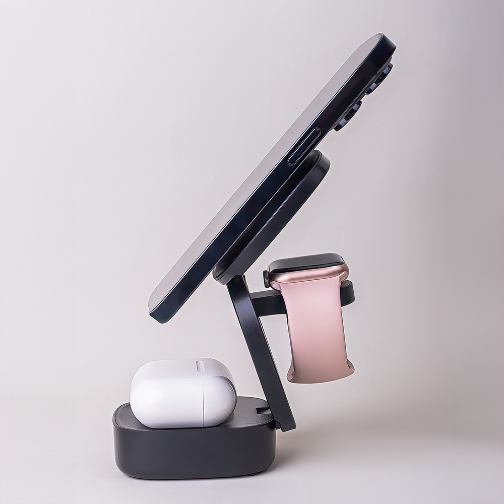 Maxlife �adowarka bezprzewodowa magnetyczna MXWC-06 15W czarna 3w1 / 9