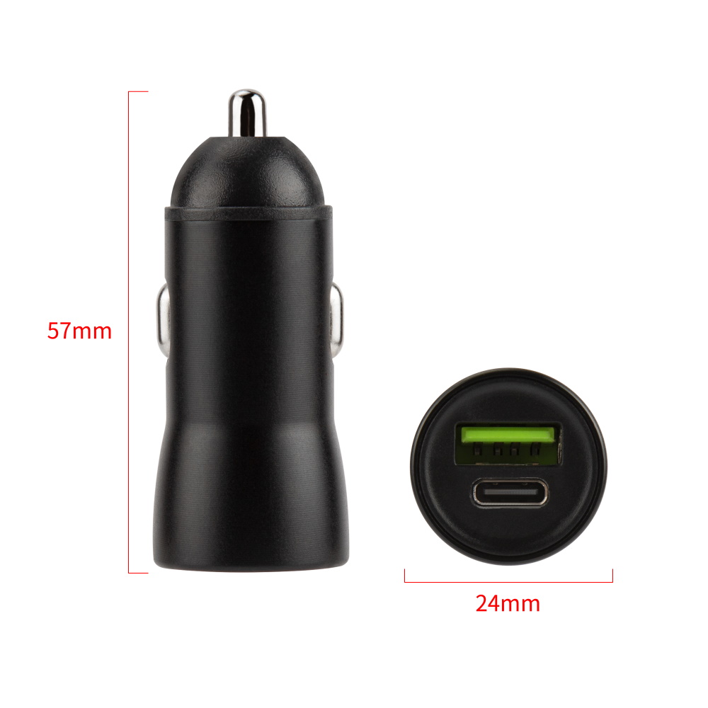 Maxlife �adowarka samochodowa PD3.0 + QC3.0 MXCC-04 1x USB-C 1x USB 20W czarna / 3