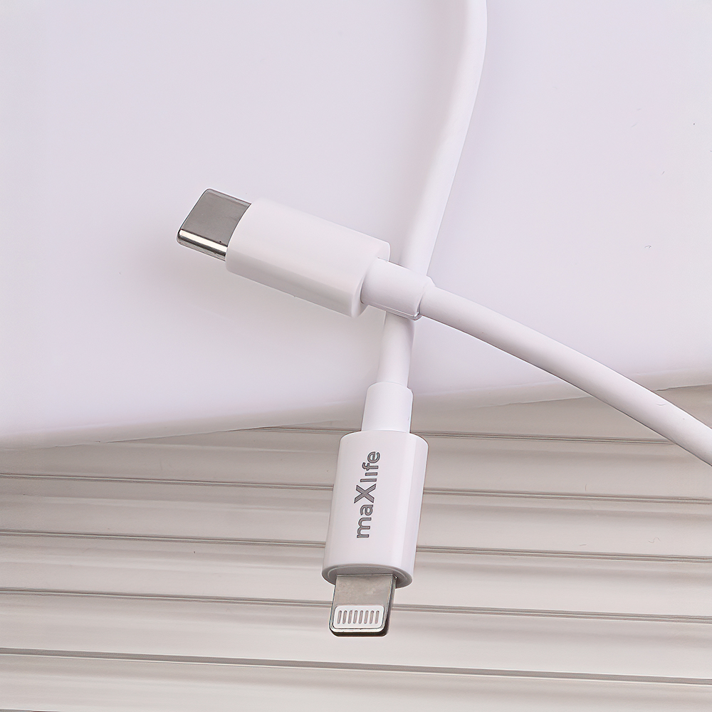 Maxlife �adowarka sieciowa PD QC MXTC-06 1x USB-C 20W bia�a + kabel USB-C - Lightning 20W / 3