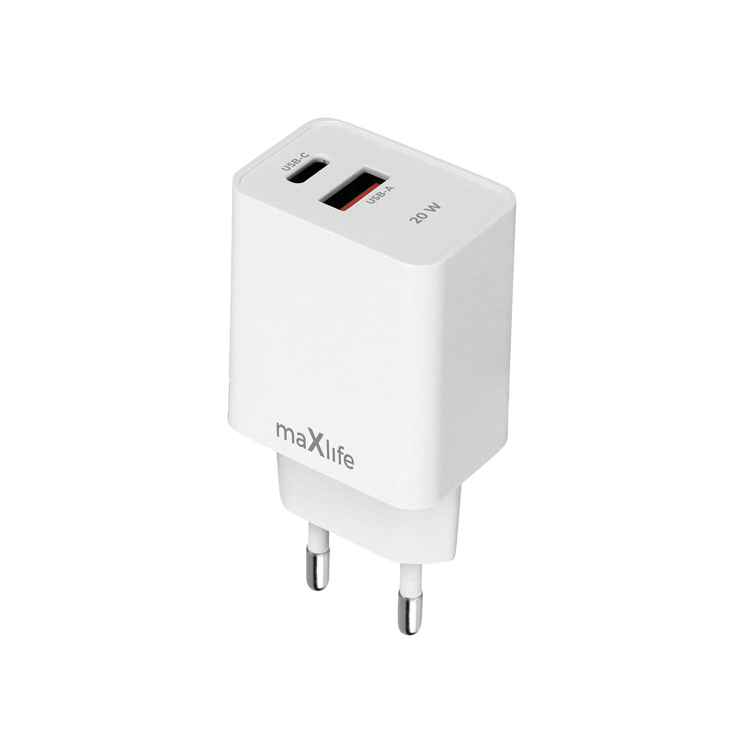 Maxlife �adowarka sieciowa PD QC MXTC-13-20AC 1x USB-C 1x USB 20W bia�a