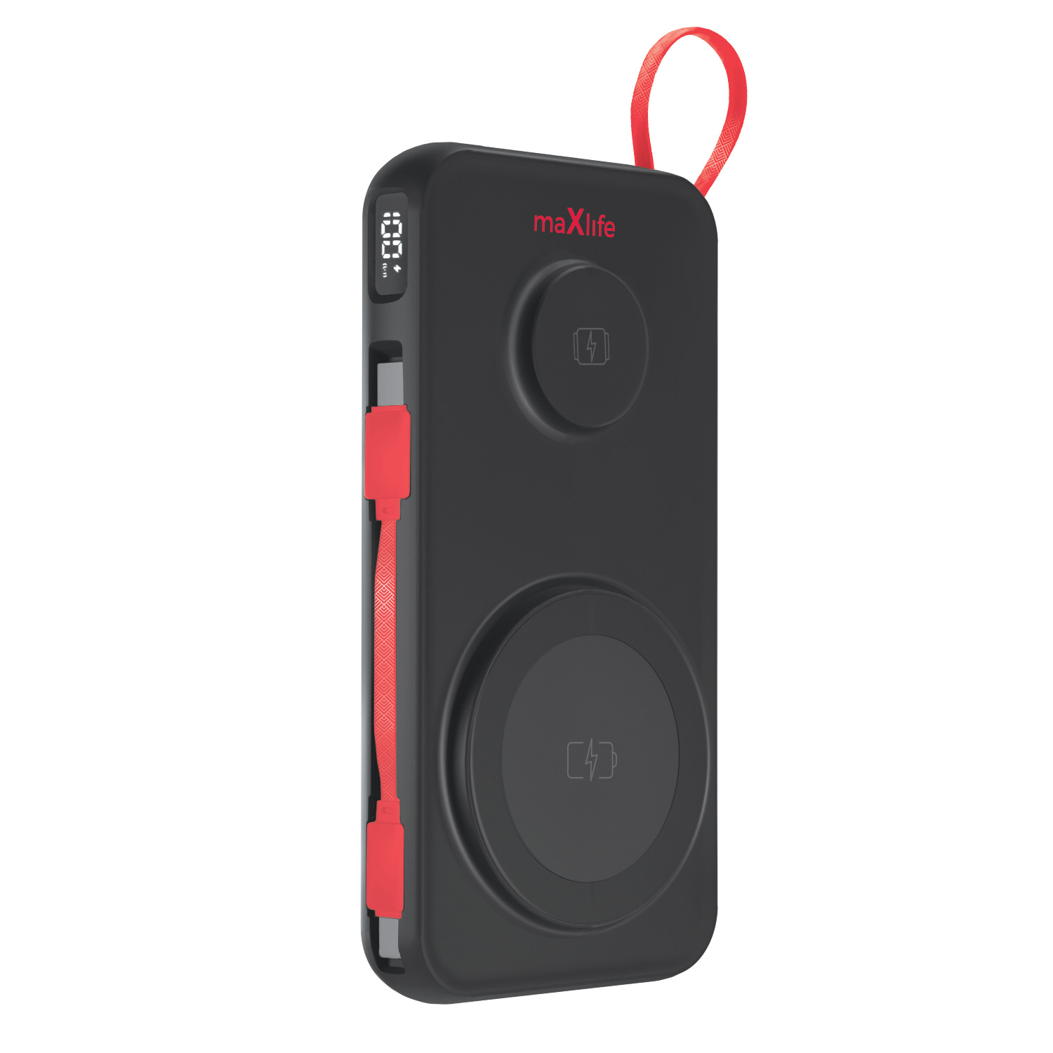 Maxlife power bank bezprzewodowy MXPB-08 10000 mAh magnetyczny 3w1 czarny / 2