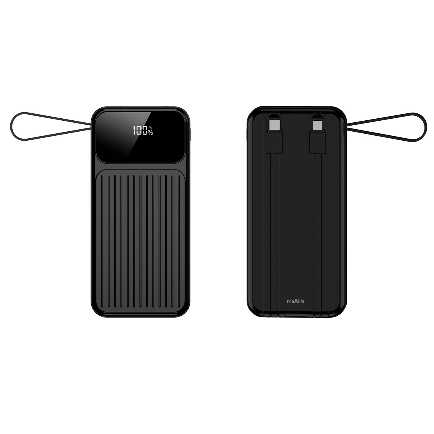 Maxlife power bank z wbudowanymi kablami MXPB-06 PD QC 22,5W 10000 mAh czarny / 3