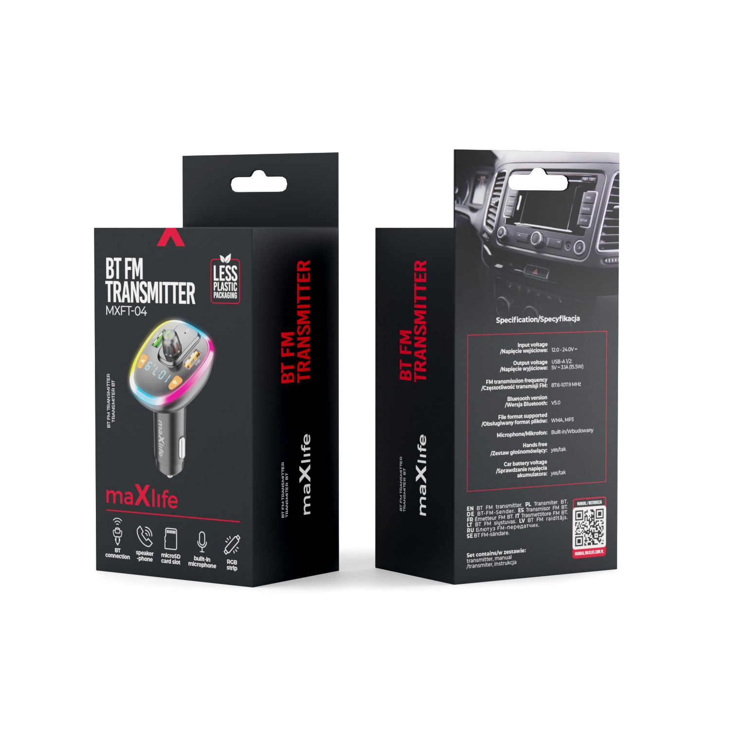 Maxlife transmiter FM BT MXFT-04 czarny / 4