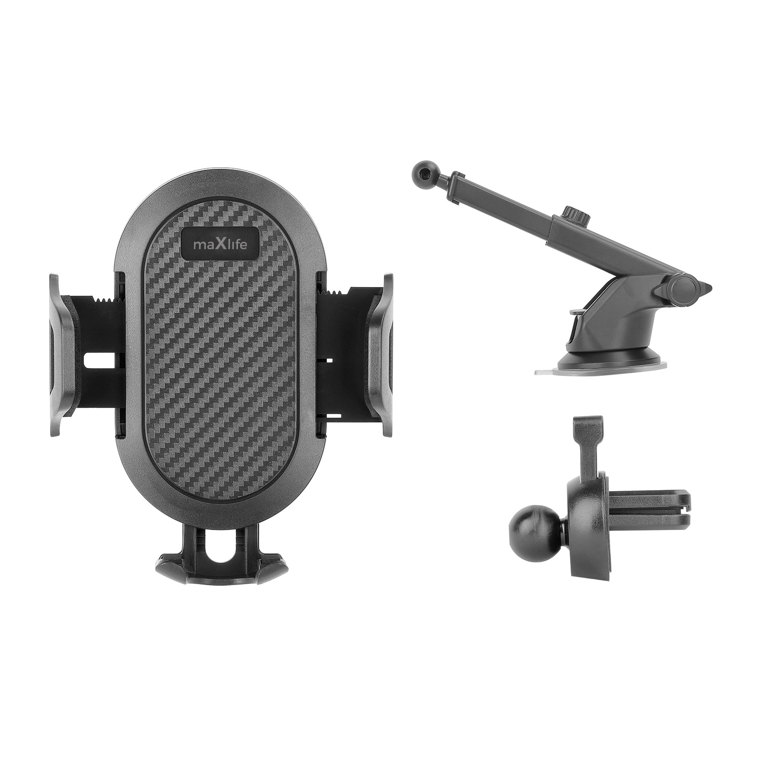 Maxlife uniwersalny uchwyt samochodowy do szyby i kratki MXCH-17 czarny / 2