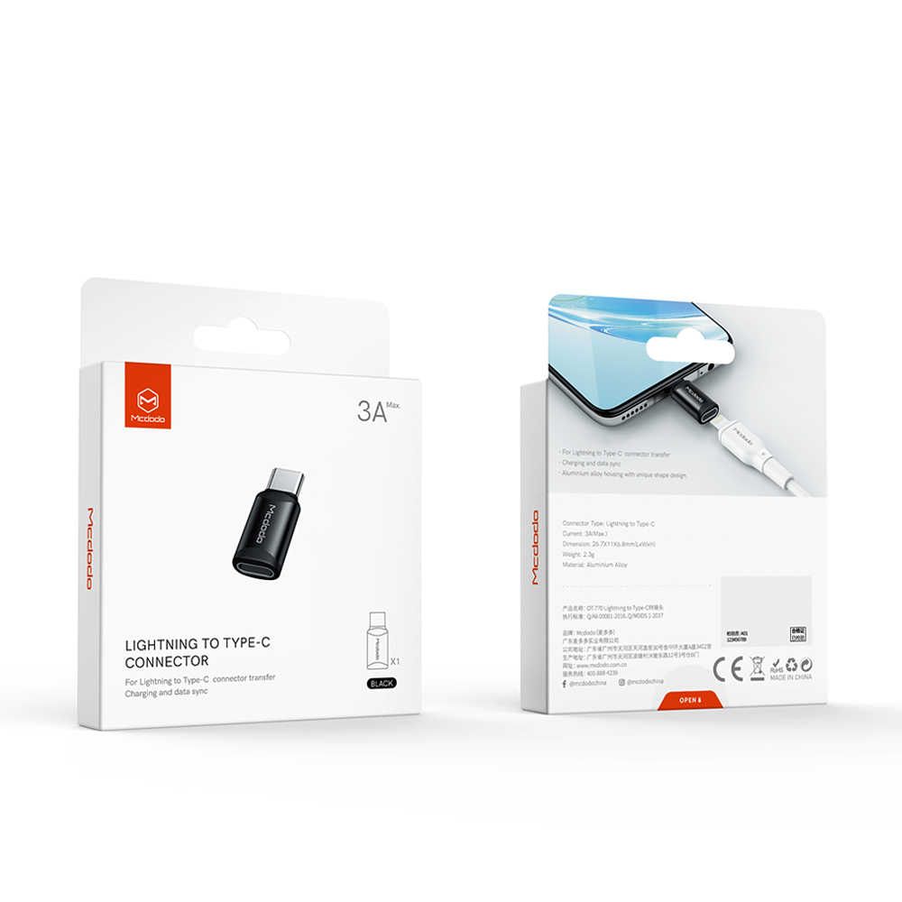 Mcdodo adapter 8-pin do typ-C czarny OT-7700 / 4